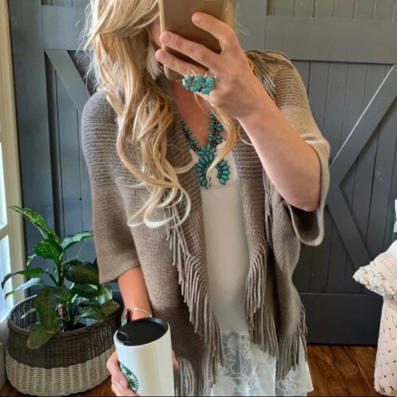 New Cozy Shawl Collar Blanket Cardigan Sweater - Wrap Poncho Top - Picture 3 of 7